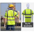 ANSI Road Work Short Sleeve Yellow 100% Polyester High Visibility Reflective Safety T-shirt